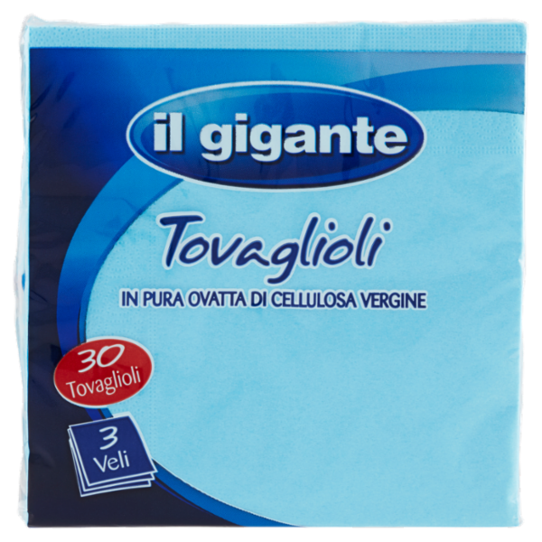 IL GIGANTE Tovaglioli azzurri 3 veli 30 pz