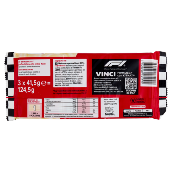 KITKAT White Wafer con copertura Bianca 3 Snack da 41,5g