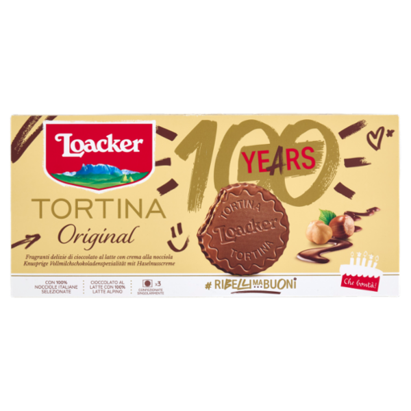 Loacker Tortina Original Wafer ricoperto di Cioccolato al Latte con crema di Nocciole Italiane 21gx3