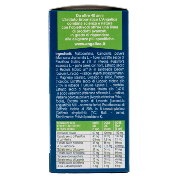 L'Angelica Rilassamento le 8 Erbe del Rilassamento Multifunzione 50 Compresse 22,5 g