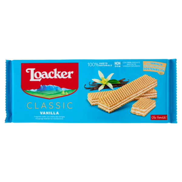 Loacker Classic Vanilla Wafer con crema alla Vaniglia Bourbon del Madagascar Wafers 175g