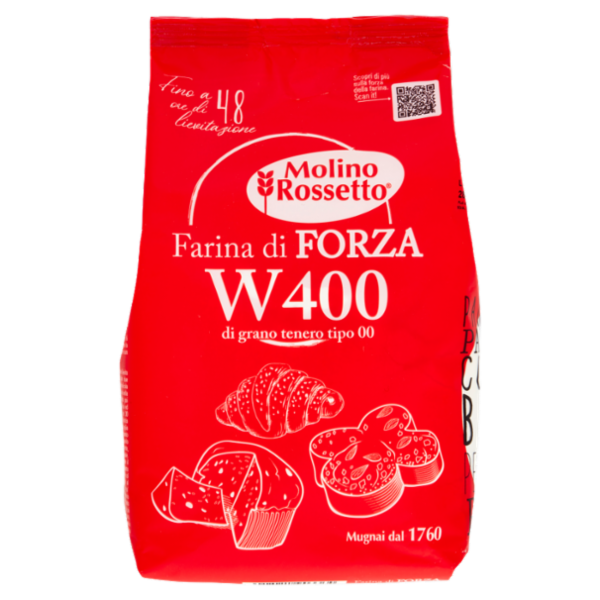 Molino Rossetto Farina di Forza W400 di grano tenero tipo 00 1 Kg