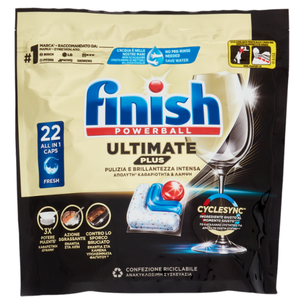 Finish Ultimate Plus Fresh pastiglie lavastoviglie 22 lavaggi 268,4 g