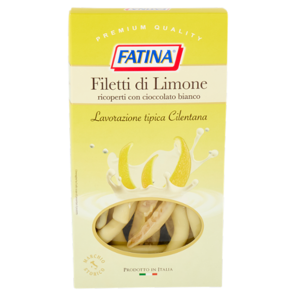 Fatina Filetti di Limone ricoperti con cioccolato bianco 150 g
