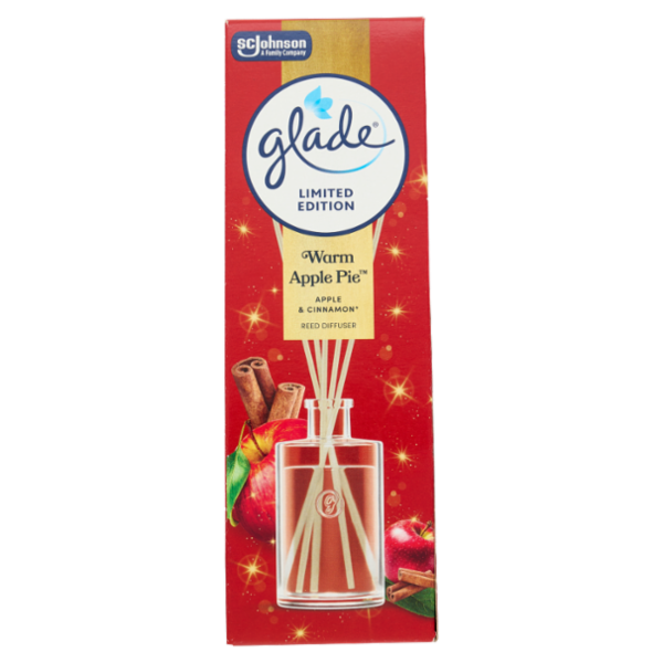 Glade Diffusore a Bastoncini, fragranza Warm Apple Pie. Confezione da 1 diffusore da 50ml