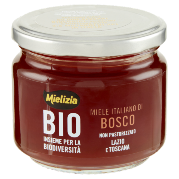 Mielizia Bio Miele Italiano di Bosco non Pastorizzato Lazio e Toscana 300 g