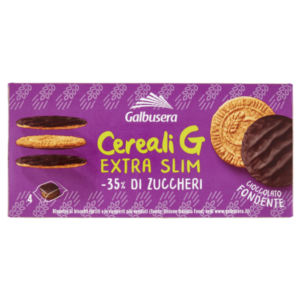 Galbusera Cereali G Extra Slim Cioccolato Fondente 4 x 30 g
