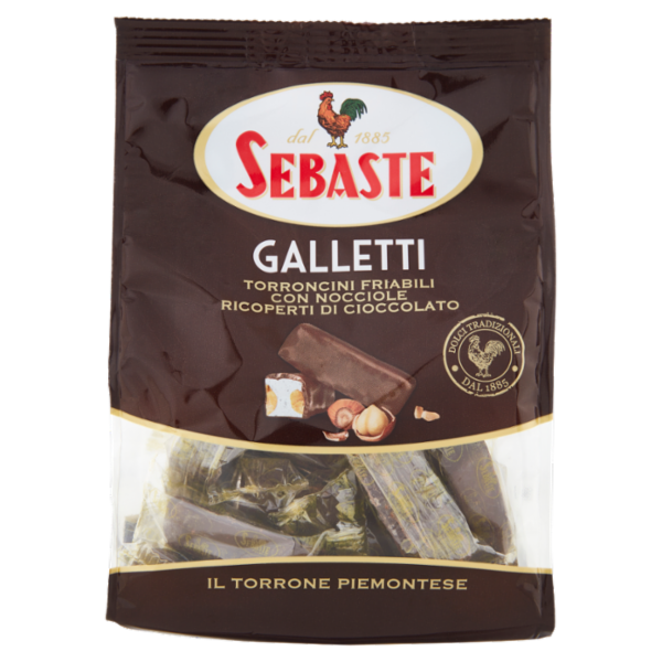 Sebaste Galletti torroncini friabili con nocciole ricoperti di cioccolato 180 g
