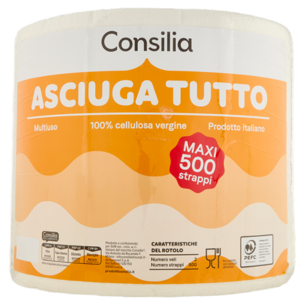 Consilia Asciugatutto 2 Veli Bobina 500 Strappi