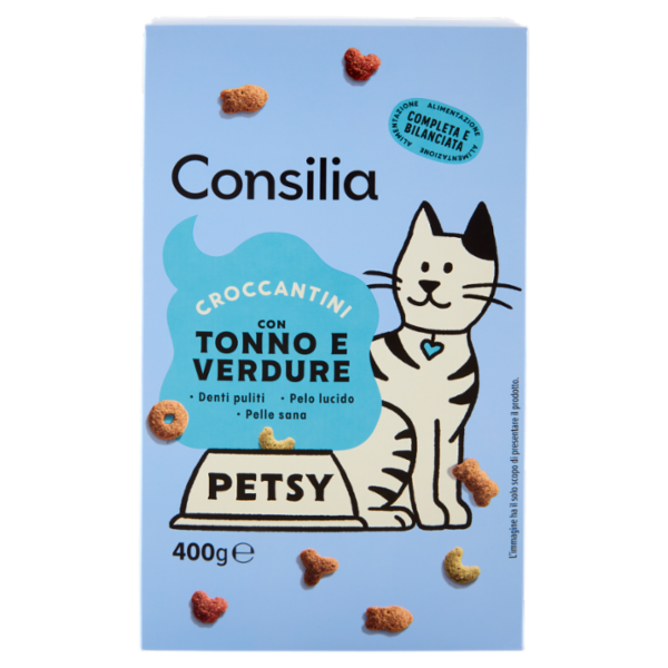 Consilia Petsy Gatto Croccantini con Tonno e Verdure 400 g