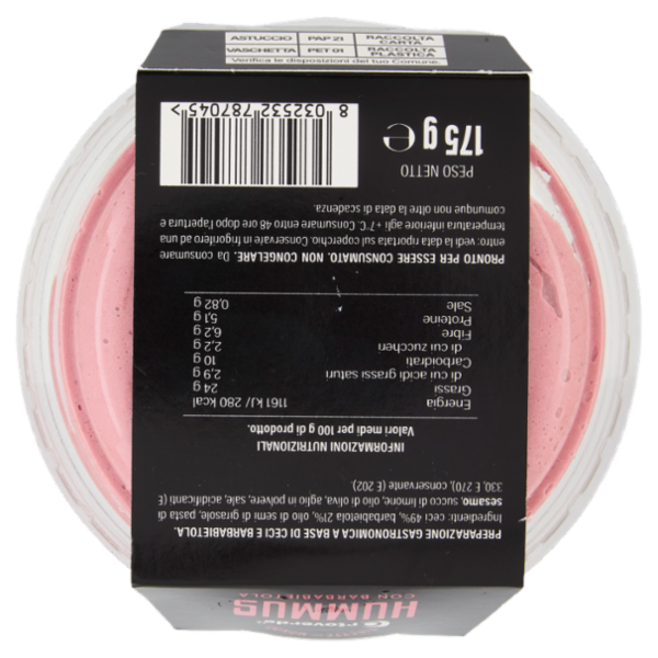 Ortoverde Ricette dal Mondo Hummus con Barbabietola 175 g
