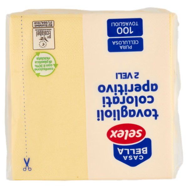 Selex Casa Bella Tovaglioli 2 Veli 25x25 cm Crema 100 pezzi