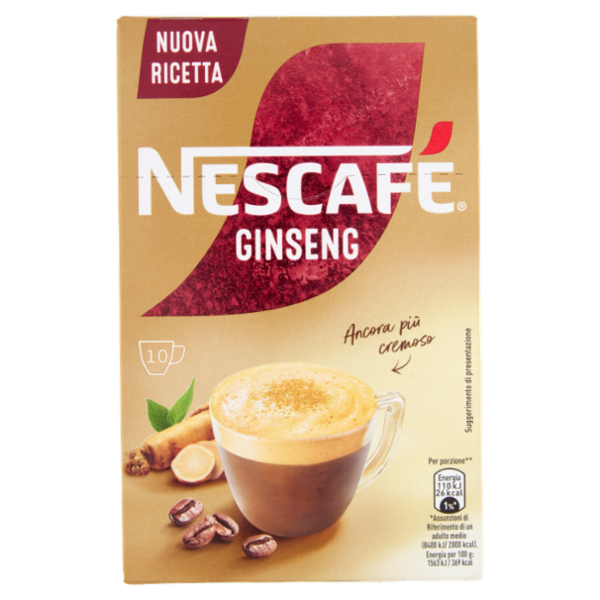 NESCAFÉ Ginseng Caffè Solubile con Ginseng 10 Bustine 70g
