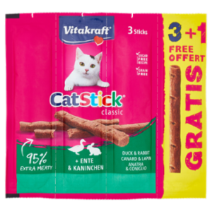 Vitakraft Cat Stick Classic Anatra & Coniglio 4 Pezzi 24 g