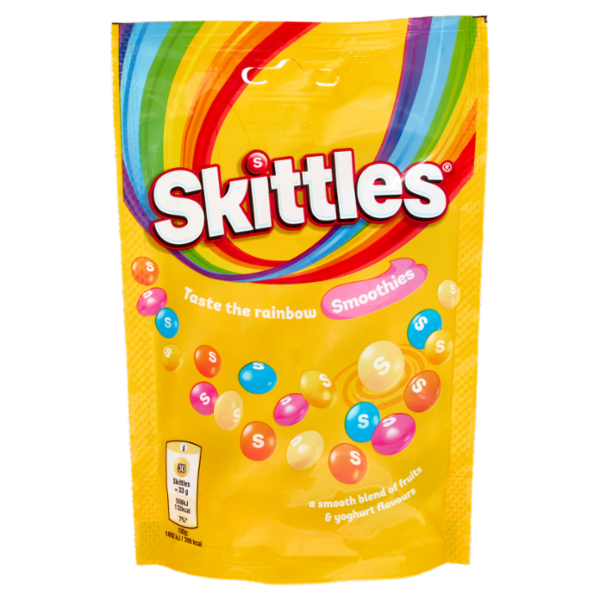 Skittles Smoothies, Caramelle Cremose Assortite al Gusto di Frutta e Yogurt 136g