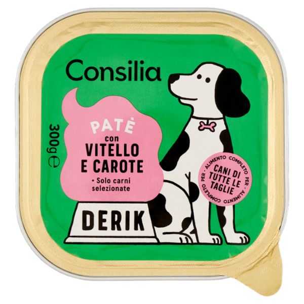 Consilia Derik Paté per Cane con Vitello e Carote 300 g