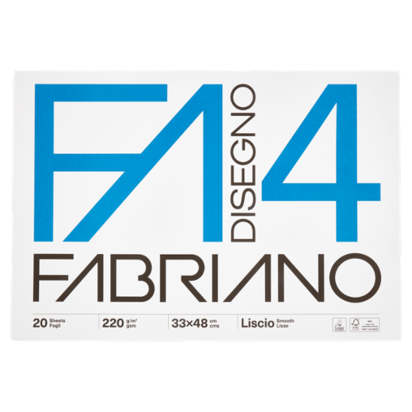 Fabriano Disegno 4 220 g/m² 33x48 cm Liscio 20 Fogli