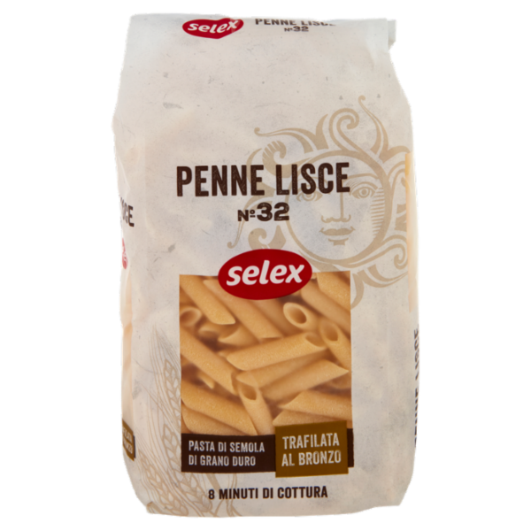Selex Pasta di Semola Trafilata al Bronzo Penne Lisce 500 g