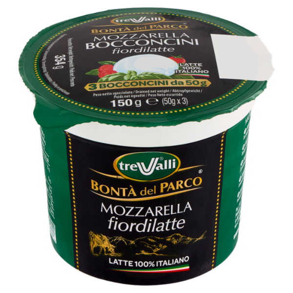 treValli Bontà del Parco Mozzarella Bocconcini fiordilatte 3 x 50 g