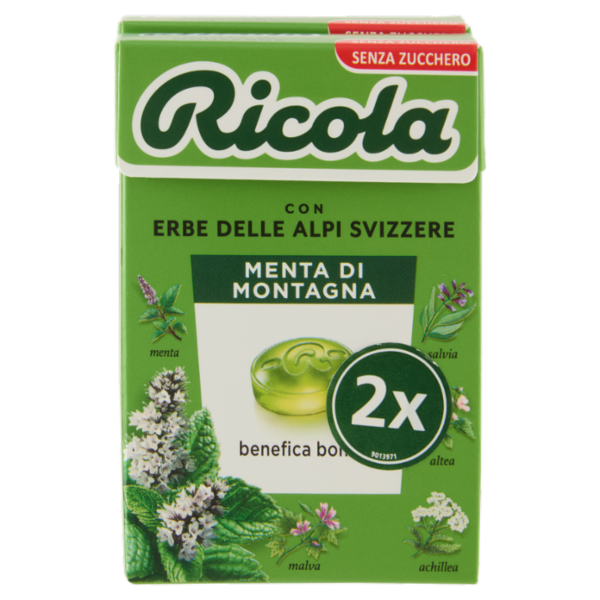 Ricola Menta di Montagna Senza Zucchero 2 x 50 g