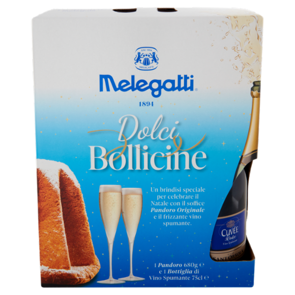 Melegatti 1894 Dolci Bollicine Pandoro 680 g + Vino Spumante 75 cl