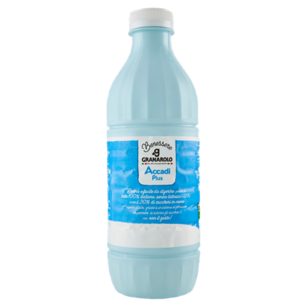 Granarolo Benessere Accadì Plus -30% di Zuccheri Senza Lattosio da Latte Parzialmente Scremato 1 L