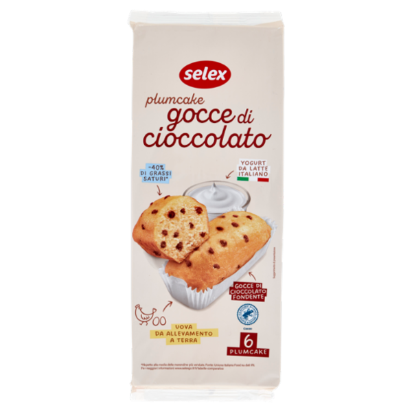 Selex Plum Cake con Gocce di Cioccolato 6x35 g