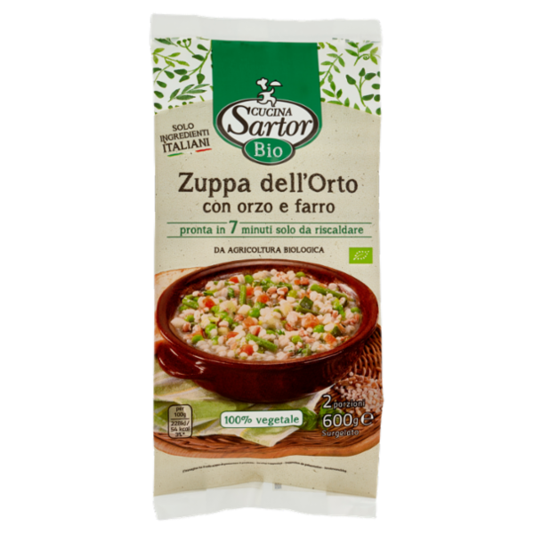 Cucina Sartor Bio Zuppa dell'Orto con orzo e farro Surgelato 600 g