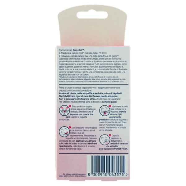 Veet Strisce Depilatorie Viso Pelli Normali, Confezione da 16 Strisce