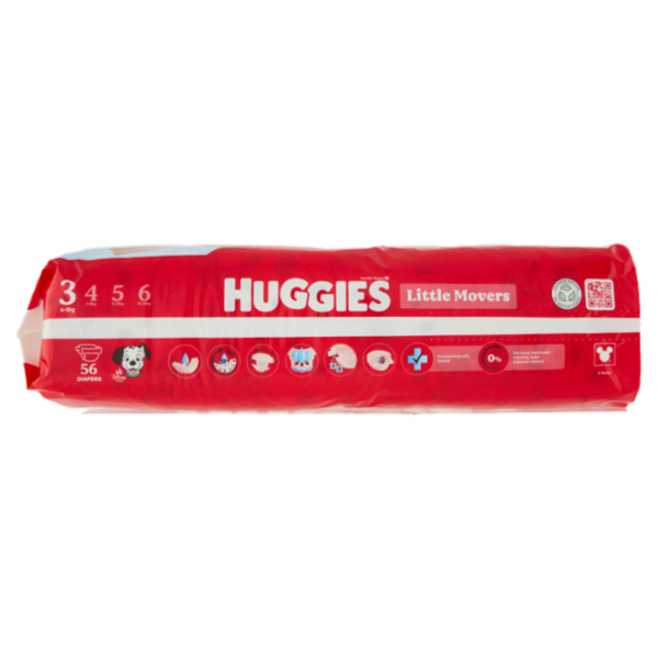 Huggies Little Movers Pannolini 3 4-9 Kg 56 pz