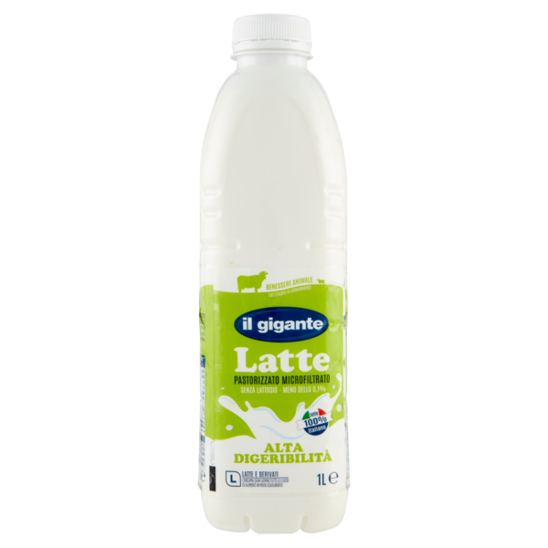 IL GIGANTE Latte Pastorizzato Microfiltrato Senza Lattosio Alta Digeribilità 1 L
