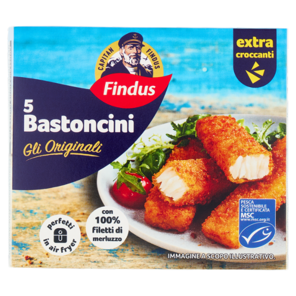 Capitan Findus 5 Bastoncini con 100% Filetti di Merluzzo 125 g