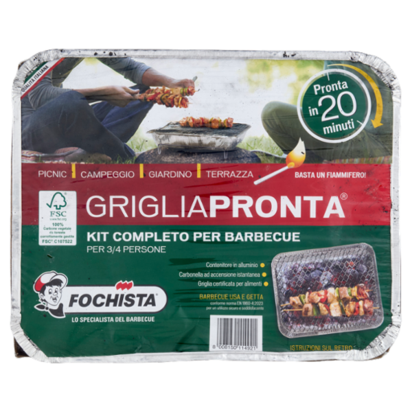 Fochista Grigliapronta Kit Completo per Barbecue