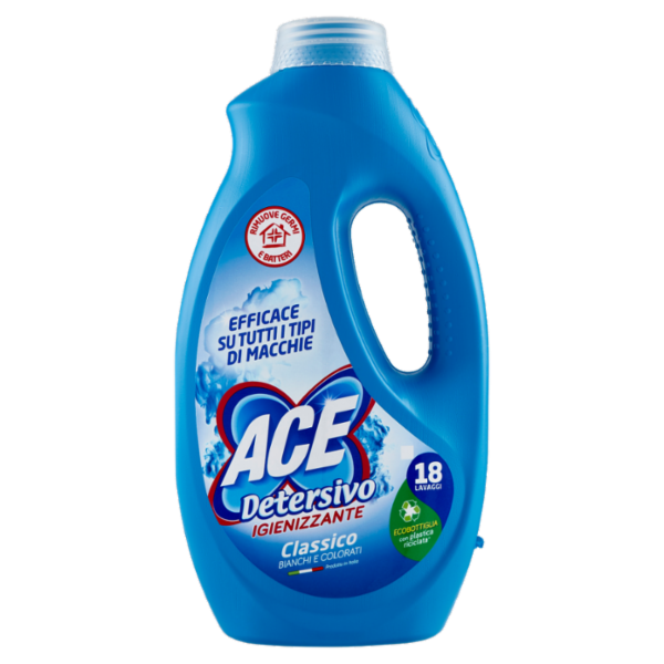 Ace Detersivo Igienizzante Classico Bianchi e Colorati 990 ml
