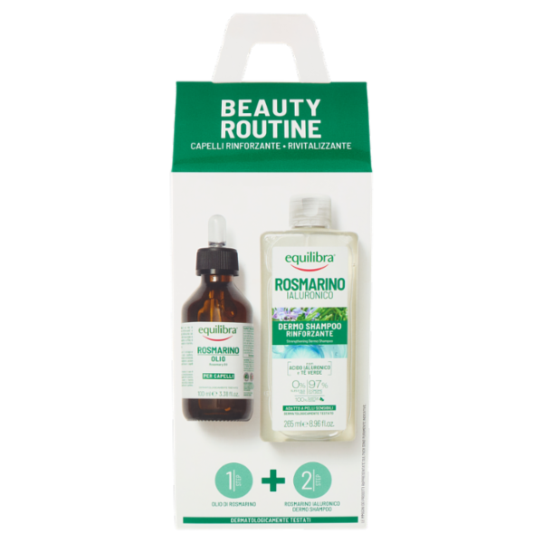 equilibra Rosmarino Beauty Routine Capelli Rinforzante Rivitalizzante Olio 100ml+Dermo Shampoo 265ml