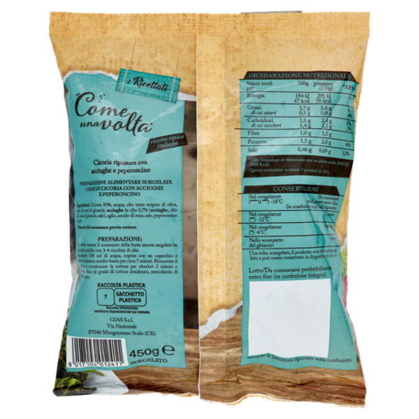 Come una volta i Ricettati Cicoria ripassata con acciughe e peperoncino 450 g