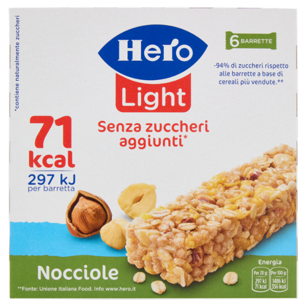 Hero Light Barrette Nocciole 6 x 20 g