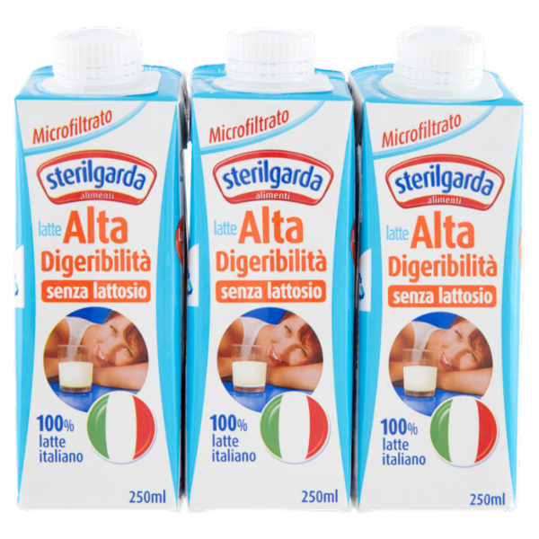 sterilgarda latte Alta Digeribilità senza lattosio Microfiltrato 3 x 250 ml