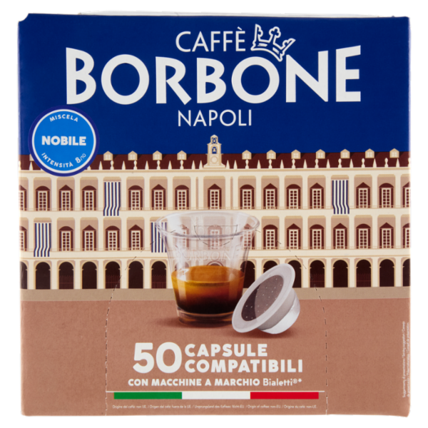 Caffè Borbone Miscela Nobile Capsule Compatibili con Macchine a Marchio Bialetti* 50 x 6 g