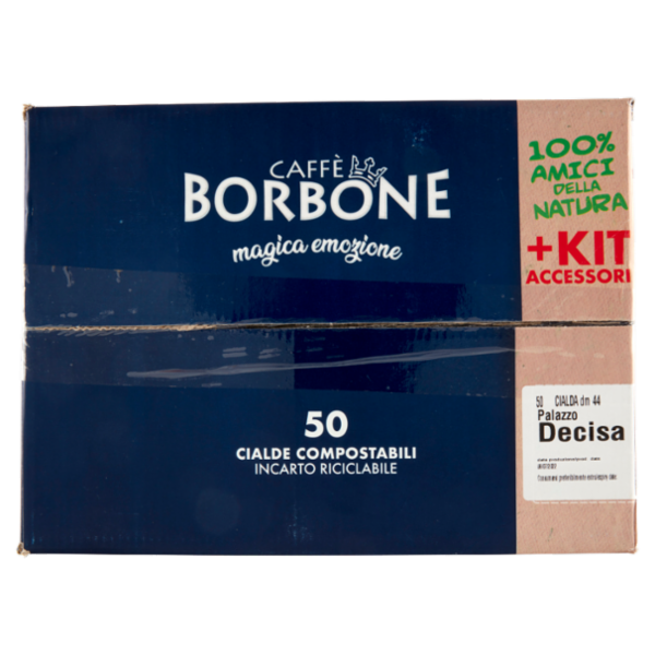 Caffè Borbone Miscela Decisa Cialde Compostabili + Kit Accessori 50 x 7,2 g