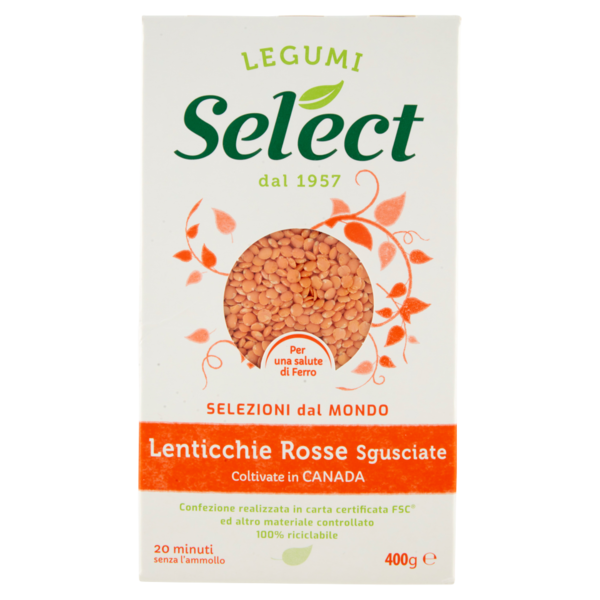 Select Selezioni dal Mondo Lenticchie Rosse Sgusciate 400 g