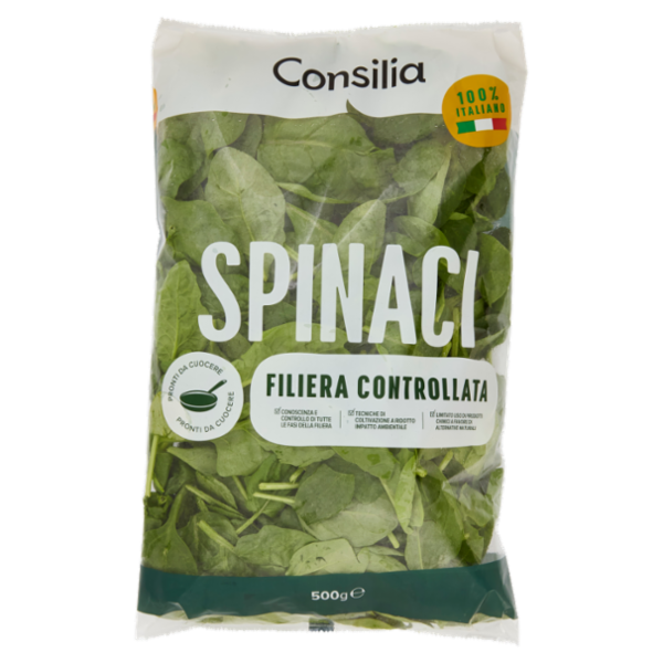 Consilia Spinaci Lavati e Pronti da Cuocere 500 g