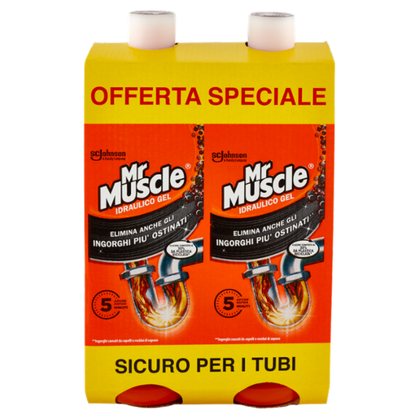 Mr Muscle Idraulico Gel Bipacco Cartone 2x1L