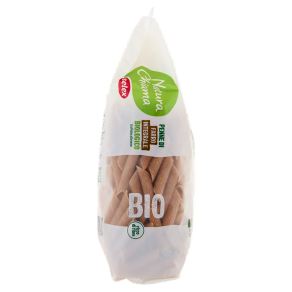 Selex Natura Chiama Pasta di Farro Integrale Biologico Trafilata al Bronzo Penne Rigate 500 g