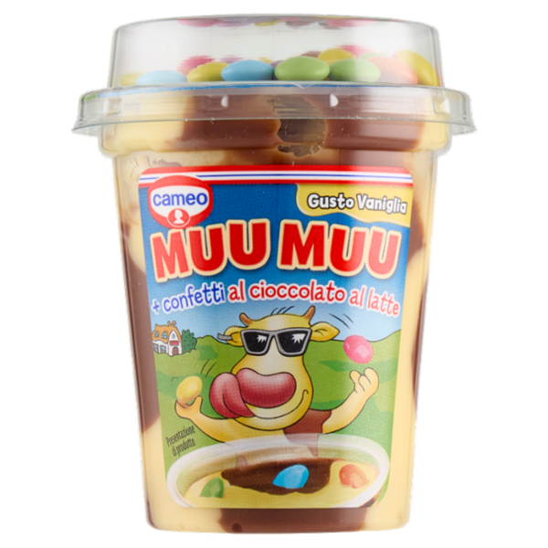 cameo Muu Muu Gusto Vaniglia + confetti al cioccolato al latte 125 g