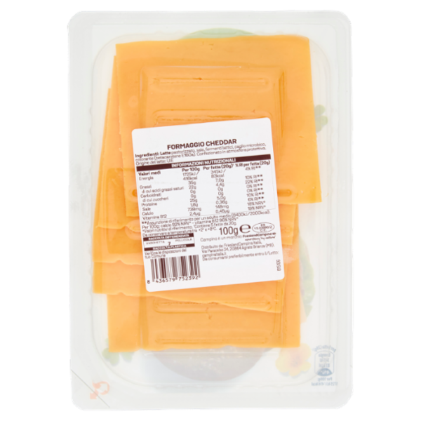 Campina cheddar formaggio in fette 100 g