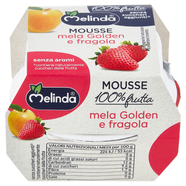 Melinda Mousse mela Golden e fragola 2 x 100 g