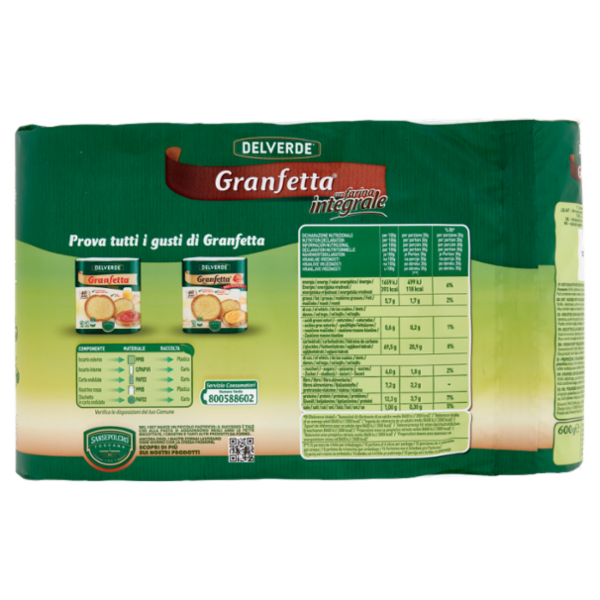 Delverde Granfetta con farina integrale 80 fette 600 g