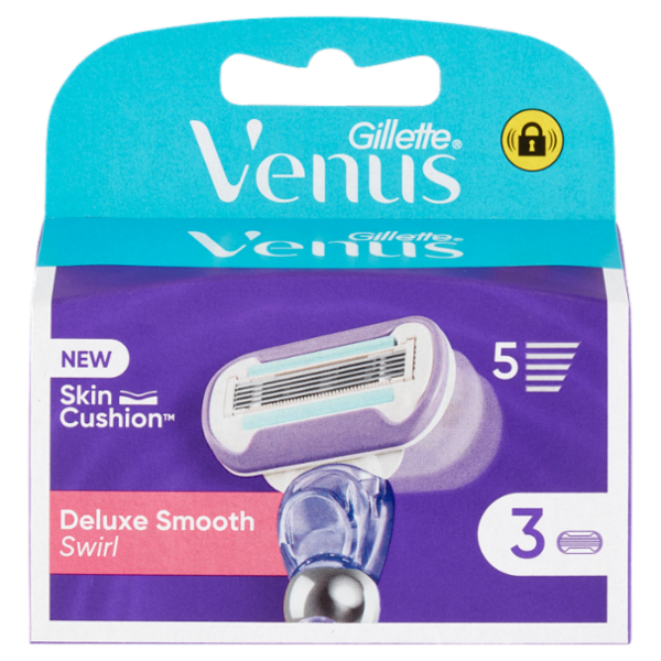 Gillette Venus Lamette Rasoi Donna Deluxe Smooth Swirl per Rasoio a 5 Lame, Confezione da 3