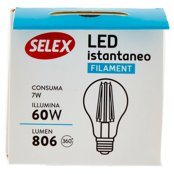 Selex Lampadina Led Goccia E27 7W Luce Calda